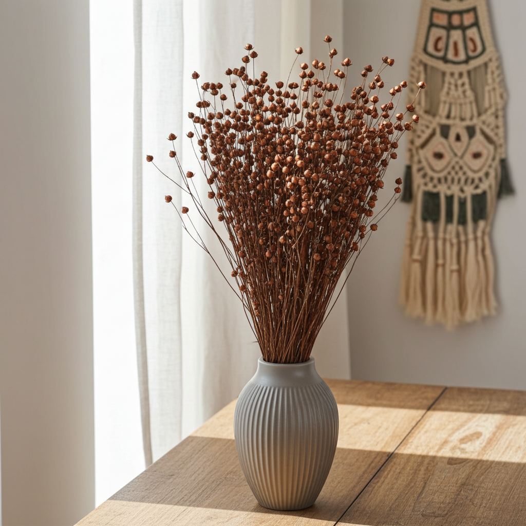 Sušený Len hnědý – přírodní dekorace s rustikálním kouzlem